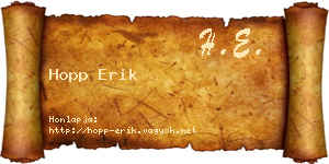 Hopp Erik névjegykártya